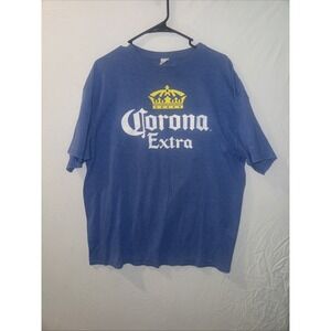 Corona Extra Beer Official Merchandise Blue Short Sleeve T Shirt Men Sz XL